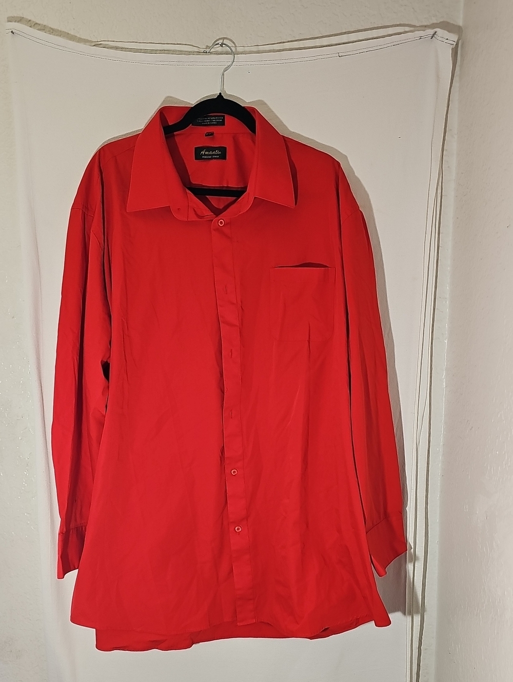 Andalus Men's Red Long-Sleeve Dress Shirt